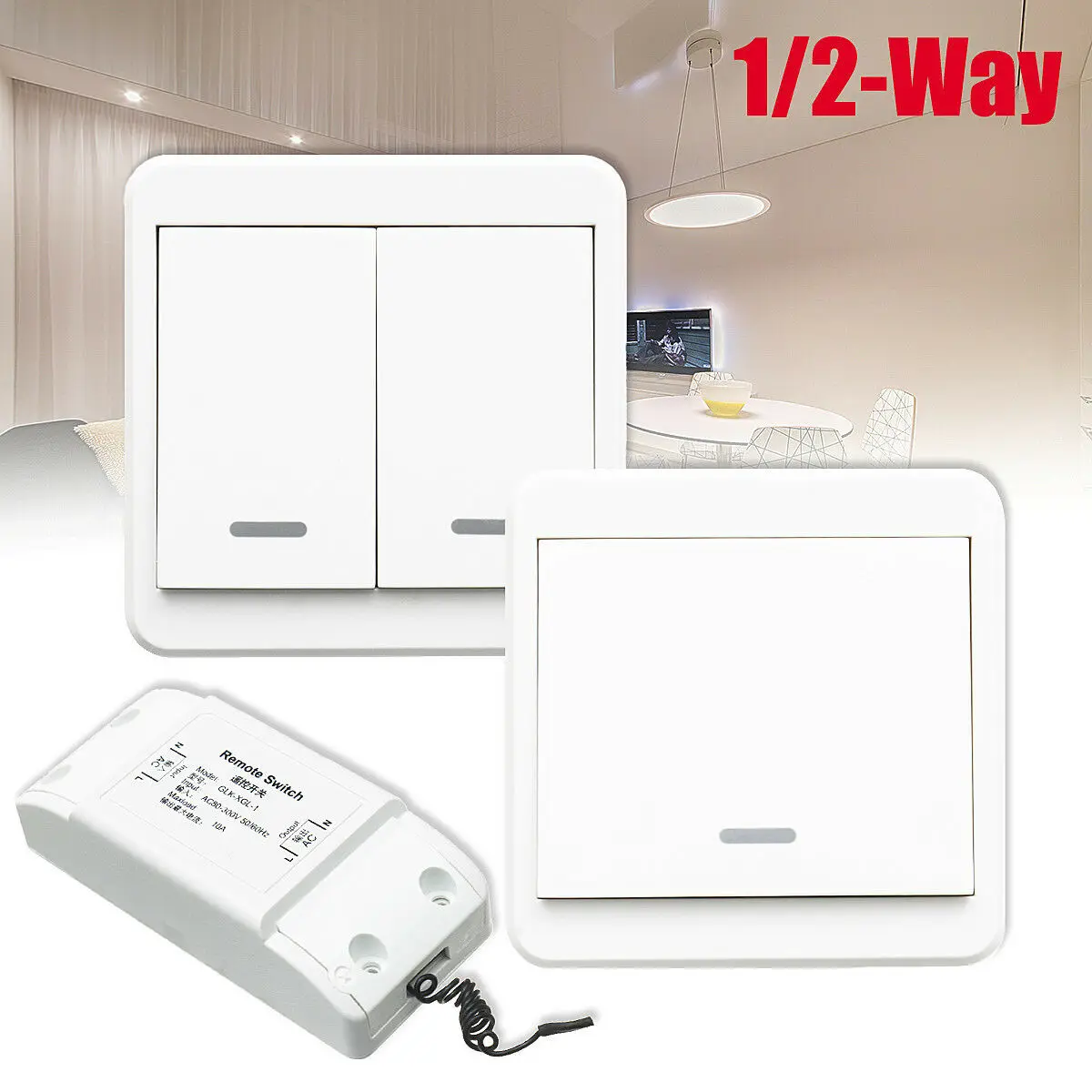 

1/2Way Lamp Light Wireless Remote Control Switch Receiver Transmitter ON/OFF Switch Controller