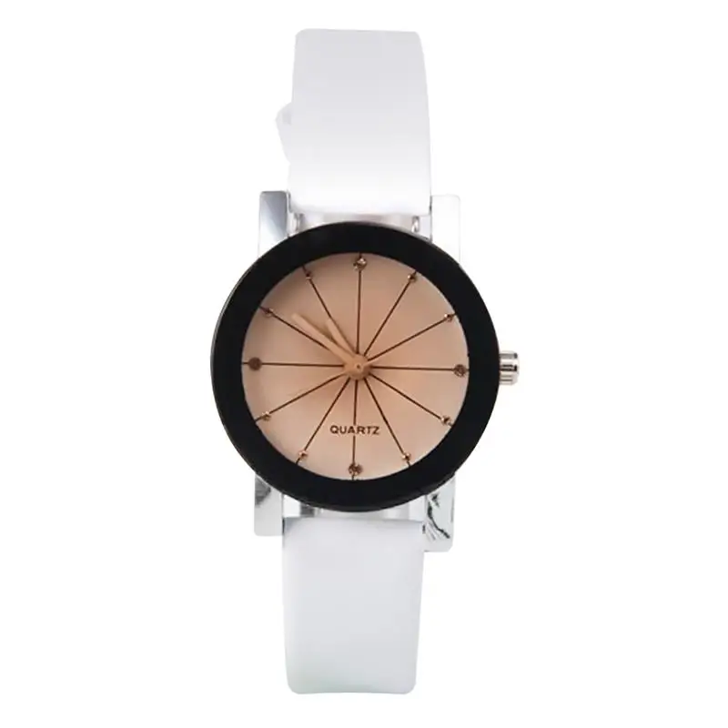 

Unisex Casual Round Case Radial Quartz Watch Leather Wrist Watch