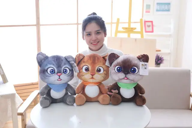 20cm 3D Cat Toys Kawaii Plush Animal Cats Dolls Toys Gifts 6