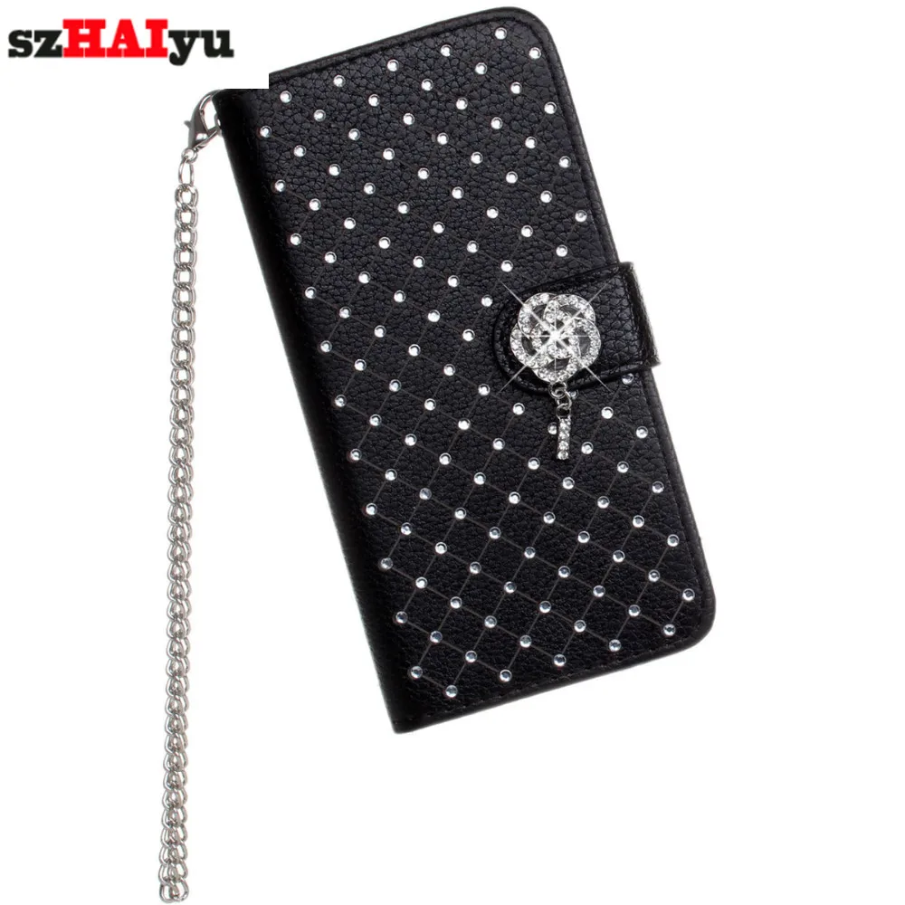 

szHAIyu For Samsung Galaxy S6 G9200 Luxury Bling Rhinestone Diamond Cover Case Glitter Leather Flip Wallet Stand case for Women