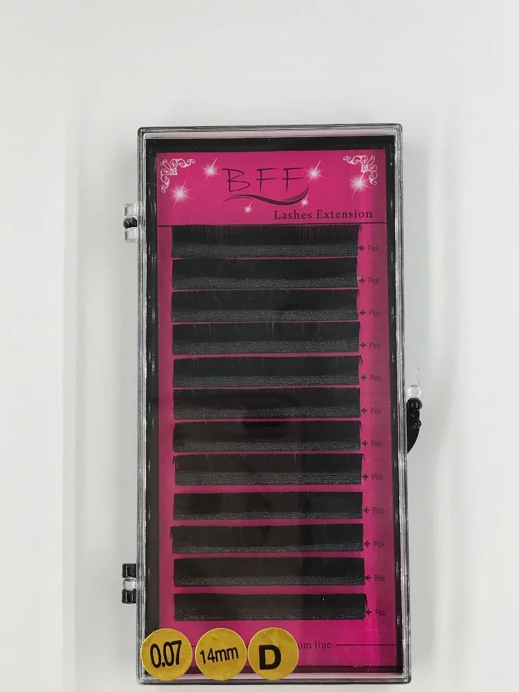Бренд BFF 4 коробка 0,07 мм толщина высокое качество макияж яркая синтетическая норка индивидуальное наращивание ресниц
