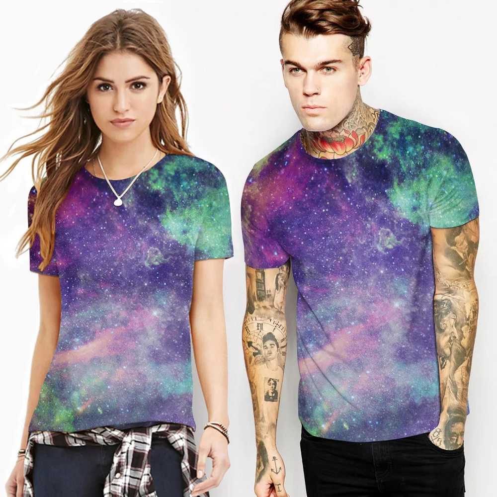 Space Galaxy T shirt Men/women Fashion 3d T shirts Beautiful stars T shirt Summer Tops Tees on