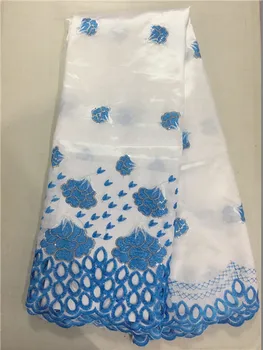 

2018 Popular white African George Lace Fabric With Pretty Embroidery Indian George Lace Fabric For Nigeria Wedding Dress