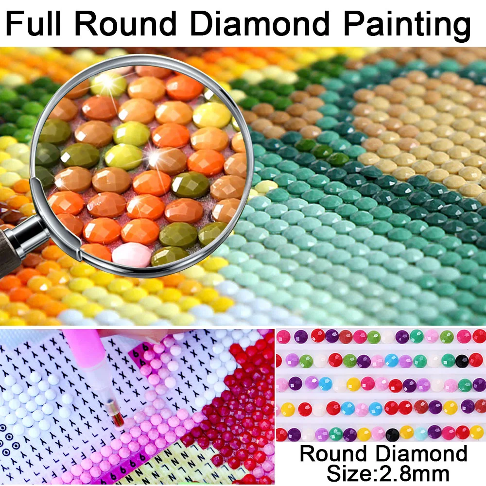 5D Round Diamond Painting Cross Stitch kit Butterfly flowers pictures for  Diamond embroidery Diy Diamond mosaic flowers