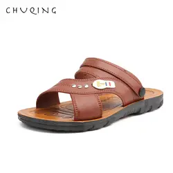 CHUQING/2019 г. летние модные мужские Нескользящие удобные кожаные сандалии Мужская дышащая повседневная обувь пляжные сандалии для мужчин