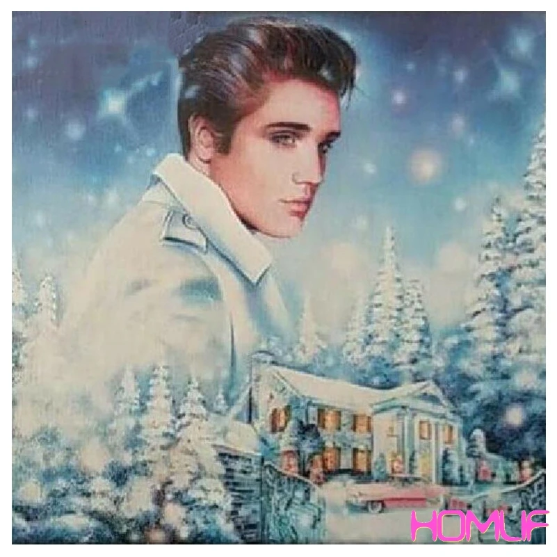 diamond painting Elvis Presley Snow Scene Christmas gift diamond