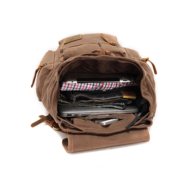 AUGUR New fashion men's backpack vintage canvas backpack school bag men's travel bags large capacity travel laptop backpack bag - Image 6