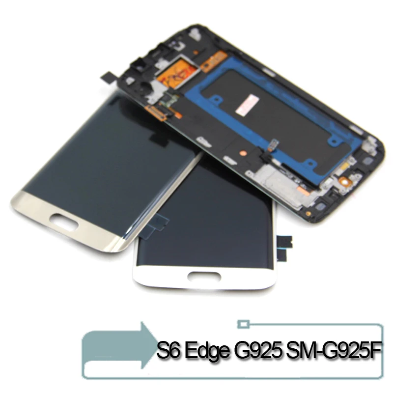 Белый золотистый синий цвет для samsung S6 edge G925F ЖК дисплей край Дисплей Экран с