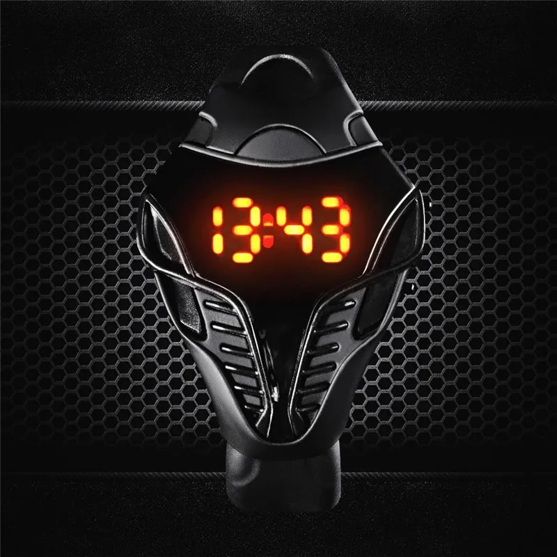 2016 New LED font b watch b font unique design silicone hand ring wristwatch For boy
