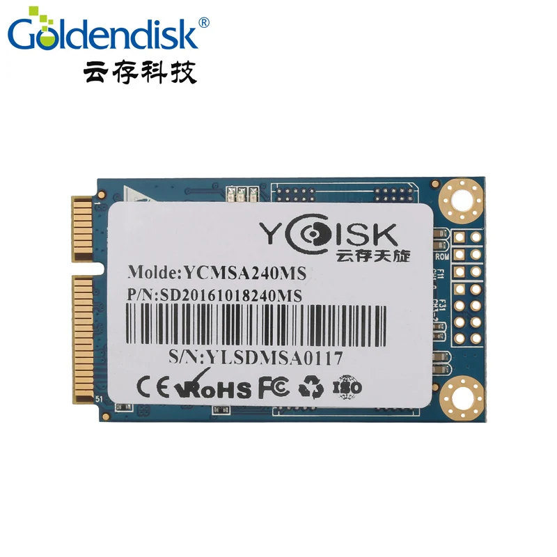 Goldendisk YCdisk серийный мини PCIE размер 64 Гб MSATA SSD 60 Гб, Твердотельный накопитель, SSD MSATA, мини-бокс ПК, промышленный ПК, материнская плата