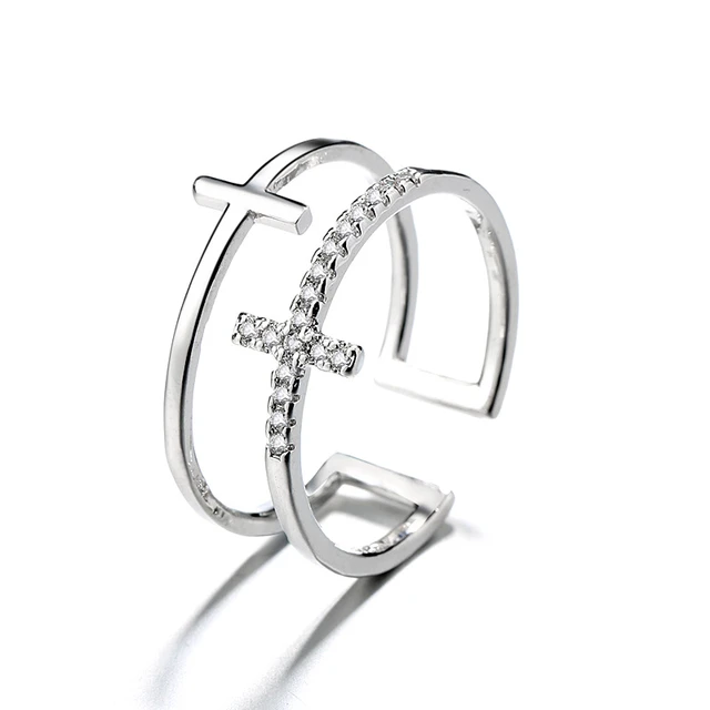 Hioed Cross Ring for Women - Sterling Silver Faith India | Ubuy