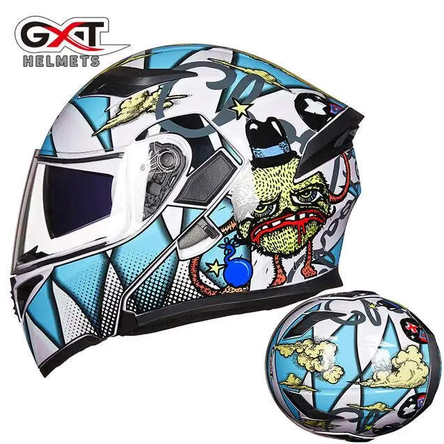 GXT модульный мотоциклетный шлем с откидной крышкой Capacete da Motocicleta мотошлем Casque Kask Helm Dual Visors мужские гоночные шлемы