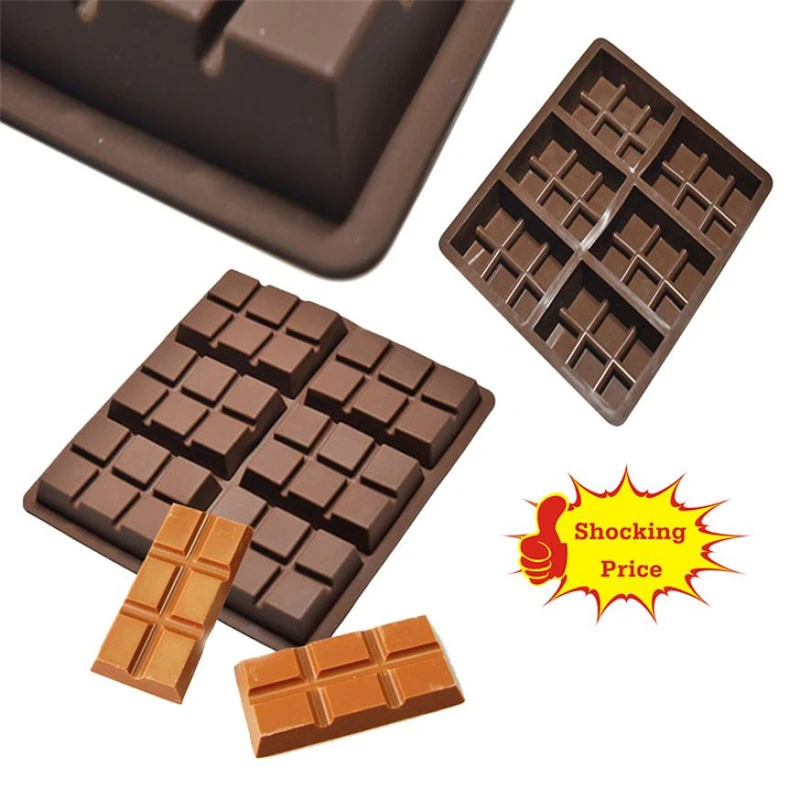 2018 New Plastic  6 Cell Medium Chocolate Bar Candy Mold Professional Silicone Artisan Mould Cake Easy operation Hot C0403#30   01