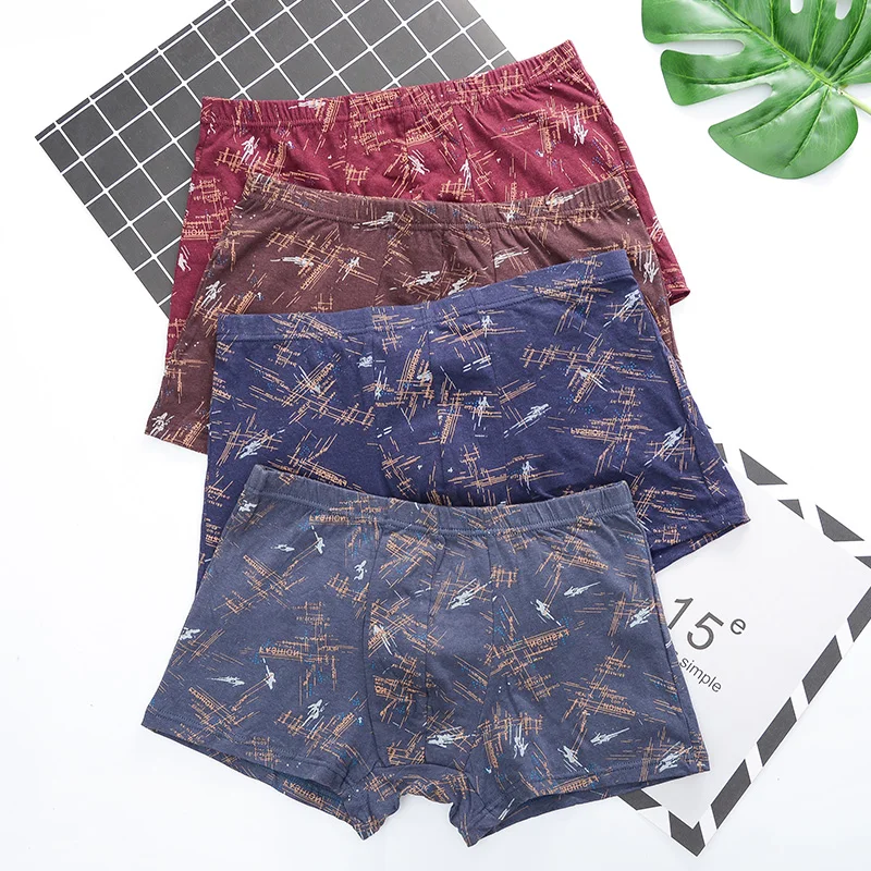 

4Pcs Mens Boxer Pants Men High-quality cotton Underwear Boxer Shorts Oversize breathable underpants Men seamless underwear