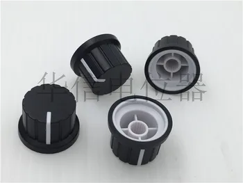 

20pcs potentiometer encoder band switch plastic knob 24 * 15MM flower shaft hole 6mm / audio volume switch adjustment knob cap