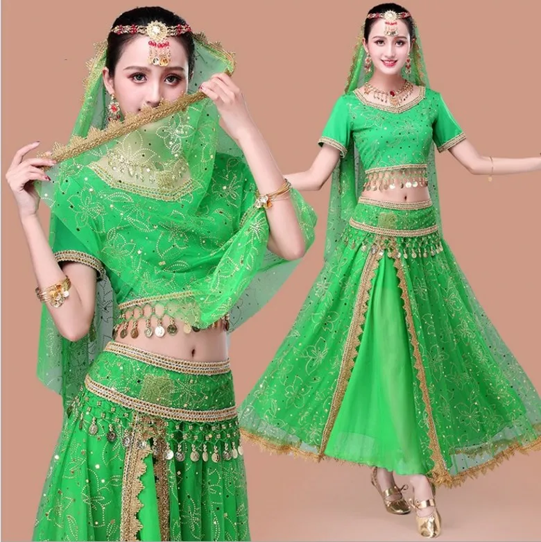 

Female Belly Dance Costume India Dance Performance Suit Bollywood Egyptian Belly Dance Plus Size for Adults Indian Dance Dress