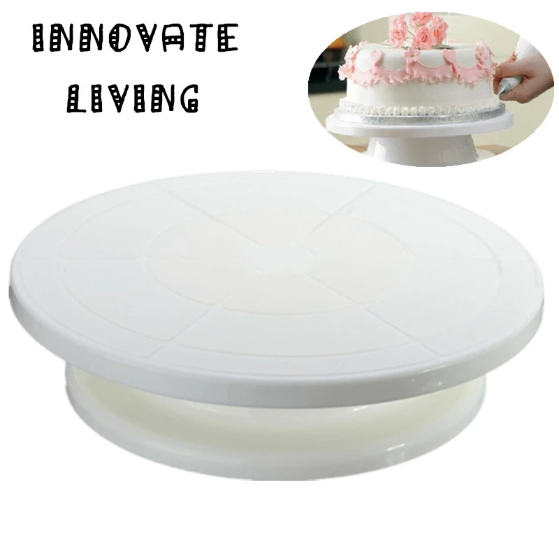 28cm Cake Swivel Plate Revolving Turntable Mounting Patterns Icing Rotating Decoration Stand