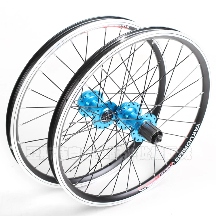 Discount 20inch Folding BMX Bike Sealed bearing Disc V Brake 28Hole Bicycle Double Rim 406 100/135mm Wheels Wheelset Ring 5