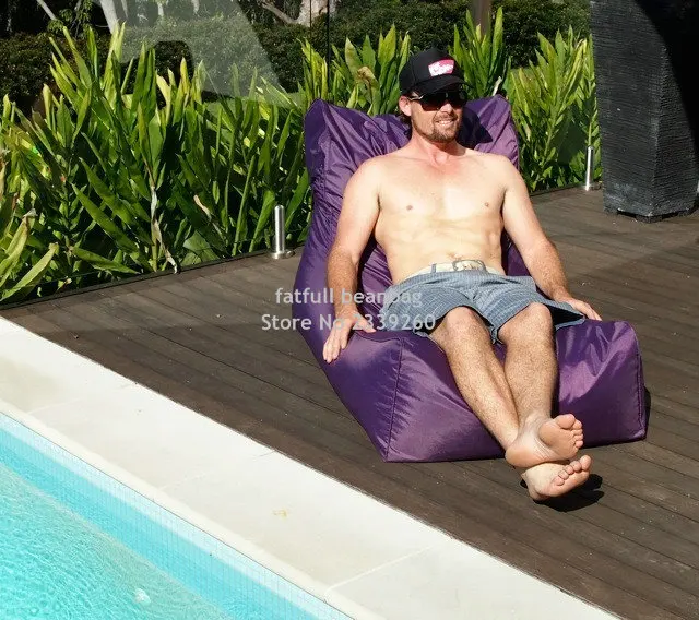 COVER ONLY , no filler-Purple outdoor bean bag furniture chair, Outdoor waterproof beanbag sofa seat-garden hammock chair