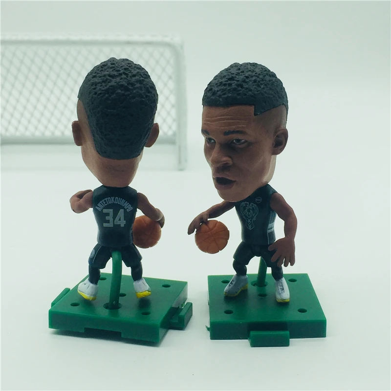 

Soccerwe Basketball Star Movable Doll 34# Giannis Antetokounmpo Figurine Black Kit