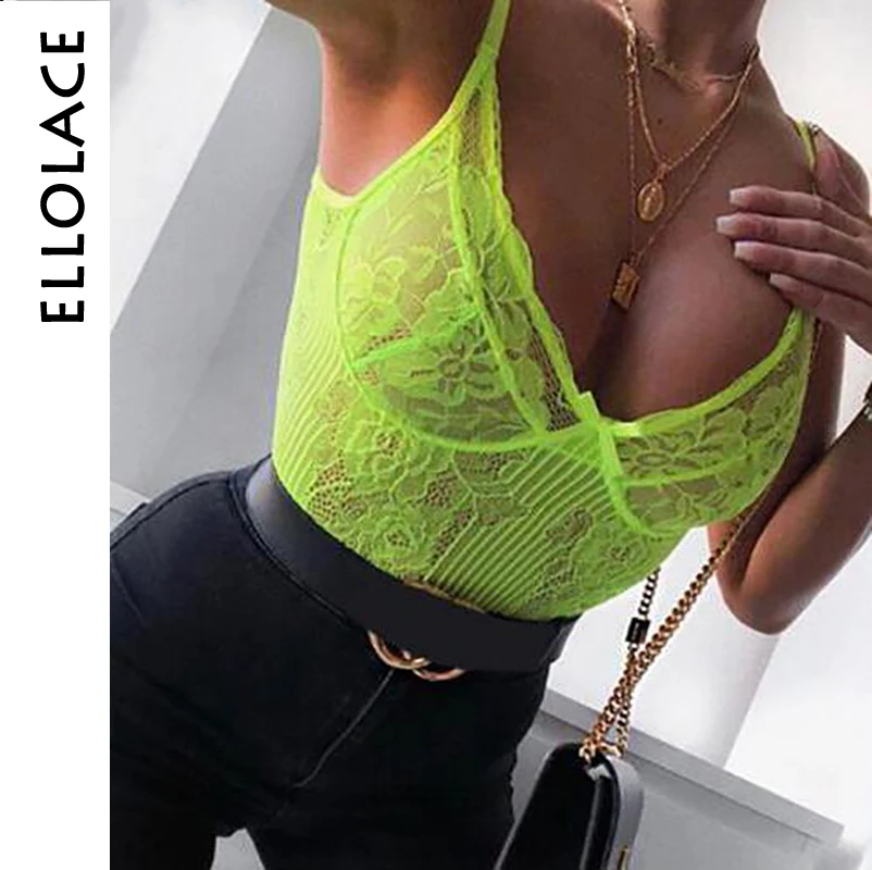 Ellolace Neon Summer 21 Colors Lace Bodysuit Women Floral Embroidery Bow Tie Transparent Sexy Bodysuit Jumpsuit Overalls Party Ellolace Neon Summer 21 Colors Lace Bodysuit Women Floral Embroidery Bow Tie Transparent Sexy Bodysuit Jumpsuit Overalls Party