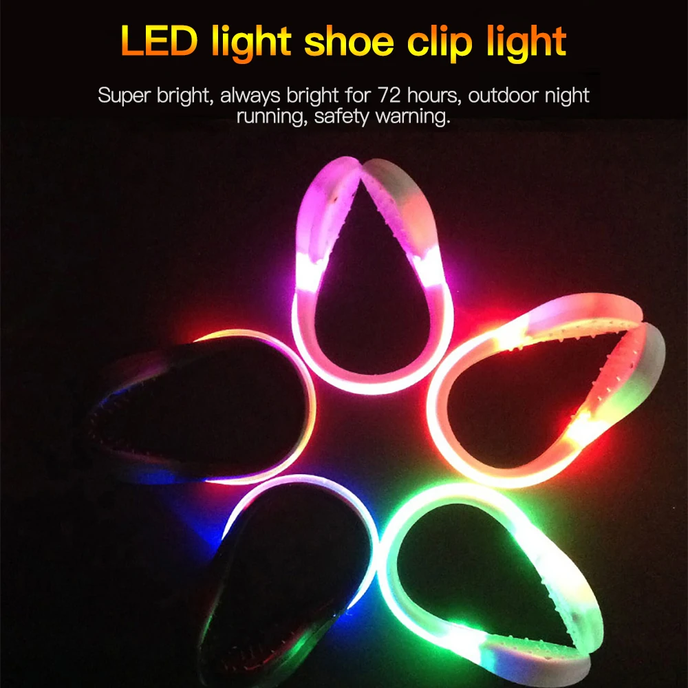 JXSFLYE Night Led shoe clip for useful Tool Outdoor Clip shoe safety flash Glowing lighting for running Cycling bike 1 pair lamp