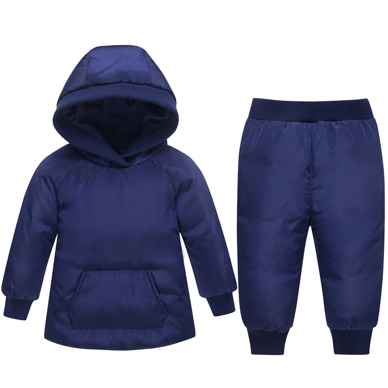 

2018 Children Winter Suits Boys Duck Down Jacket + Pants Clothing Set Kids Warm Thicker Coat Snow Wear Parka Baby Girl Clothes