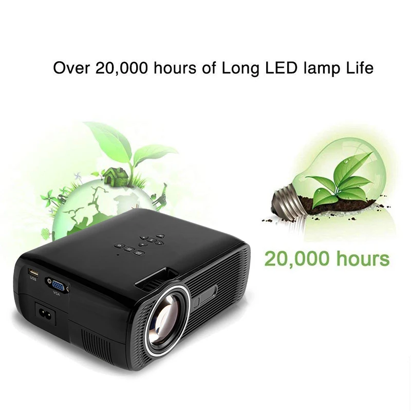 Умный мини проектор 2000 лм светодиодный Full HD 1080P для домашнего кинотеатра HDMI VGA USB