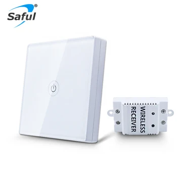 

White/Black Crystal Glass Touch Panel Wireless Touch Switch 1 2 3 Gang Remote Push Button Wall Light Switch 12V,LED indicator