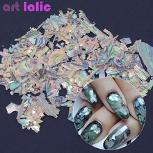 Дизайн ногтей Abalone Shell неровный фрагмент 3D Шарм украшения ломтик DIY Красота наклейки для ногтей для УФ гель акриловые ногти