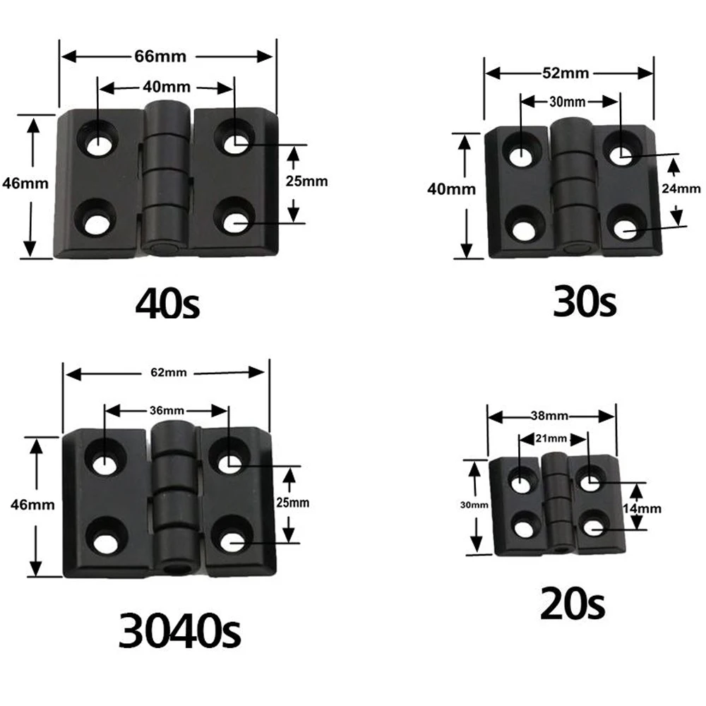 Transkoot 4 шт дверные стыковые петли, дверная рама черный металлический шарнир с винтами и Т-образной гайкой для алюминиевого профиля 20S 30S 40S