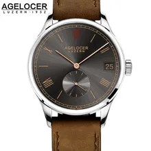 Agelocer brown watch a classic timepiece sport dual dial mens casual wristwatches wristwatch free shipping relojes para hombre