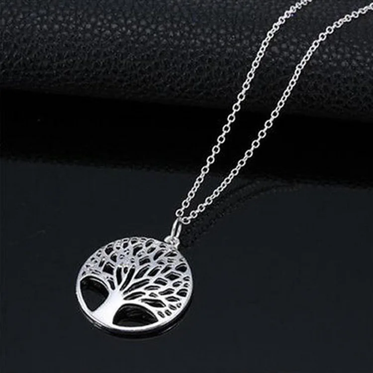 

New Design Tree of Life Pendant Necklace Silver Plated Female Charm Necklace Jewelry