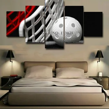 

High Quality New Fashion Football Printed 5 Panels Canvas Painting Living Room Beautiful Wall Pictures Free Shipping