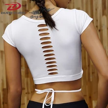 DutteDutta, бандаж, открытая, для йоги, рубашка, для спорта, бега, двухсторонняя, для женщин, для спортзала, фитнеса, топ, сухой, быстрый, Обратимый, короткий рукав, футболка