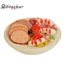 Dongzhur ветчина креветка салат Ланч модель моделирование блюда миниатюры 1:12 аксессуары Кукольный дом фаст-фуд игрушка миниатюрный кукольный домик