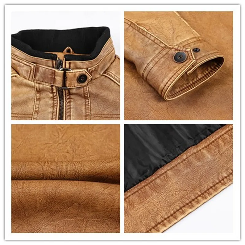 price reduction  Mountainskin 7XL Men's PU Jacket Leather Coat Autumn Slim Fit Faux Leather Motorcycle Jackets Male 