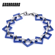 Модные ювелирные изделия квадратный браслет синий керамический браслет из нержавеющей стали Шарм для женщин дизайн здоровый материал Свадебная вечеринка