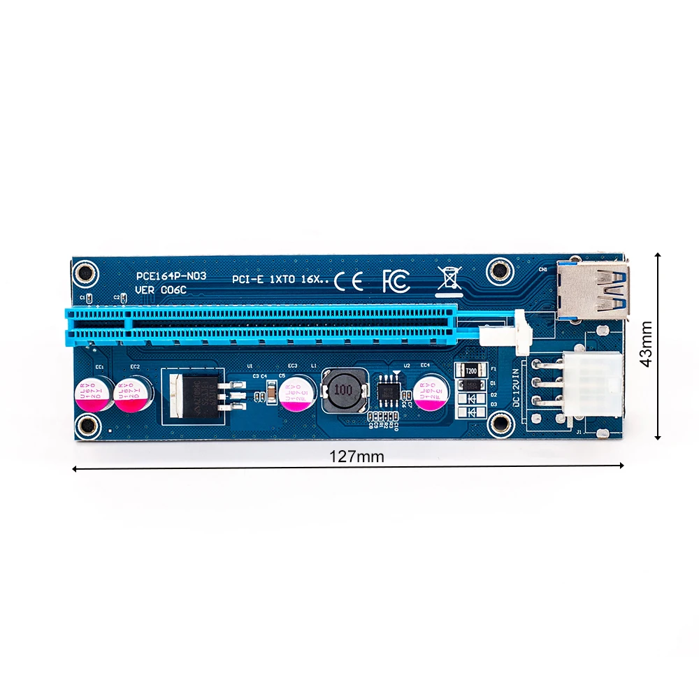 60 см Супер стабильной PCI E Экспресс 1х до 16х видеокарта Riser Extender Адаптер VER006 Для Bitcoin