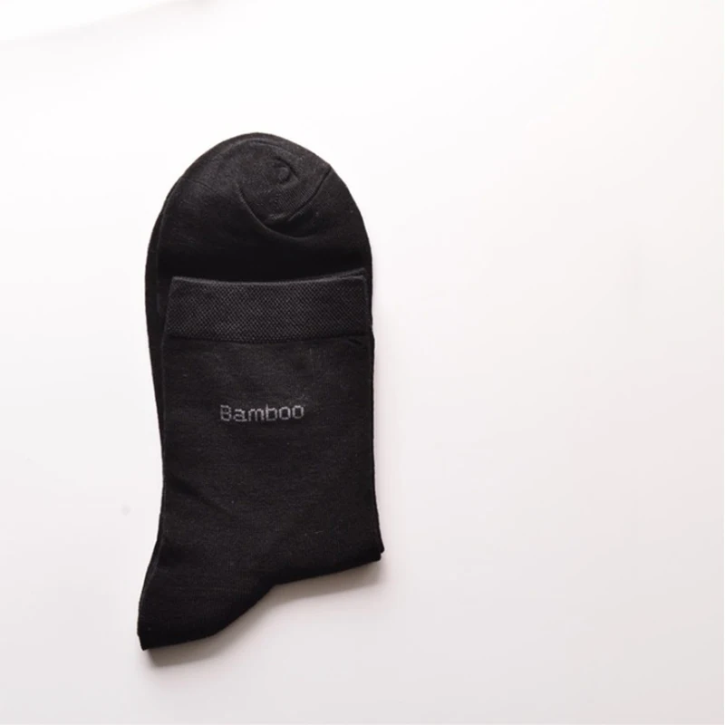 Брендовые Новые мужские носки из бамбукового волокна, высокое качество, повседневные дышащие антибактериальные мужские длинные носки, 10 пар/лот - Цвет: black