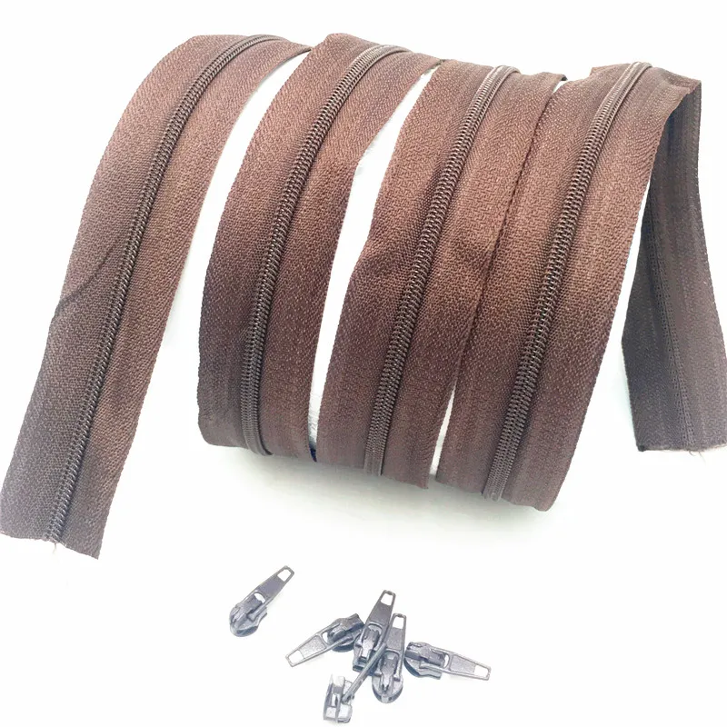 Zipper 3 coffee 10 meter Nylon coil zippers for sewing wholesale