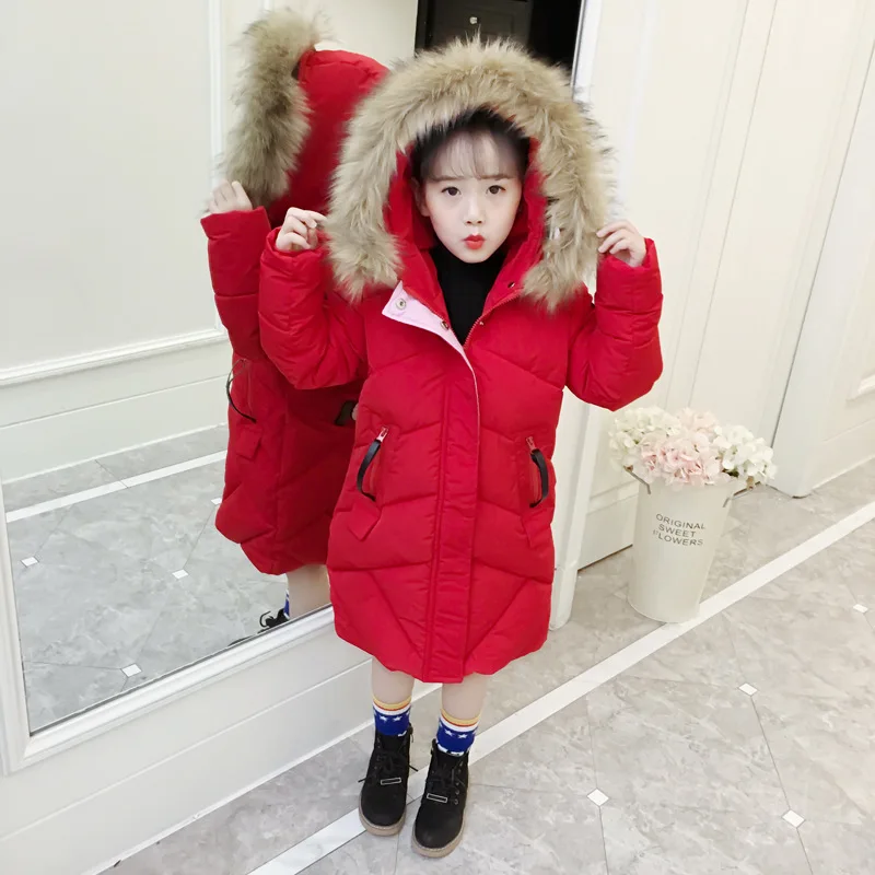 

Kids Winter Jacket Girls Coats Outerwear Thick Hand Padded Cotton Jacket Children's Clothing 5-12 Years
