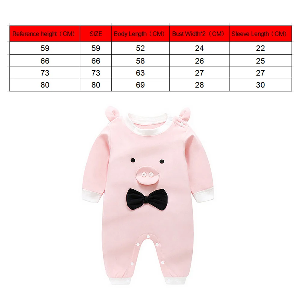 Одежда для маленьких мальчиков с героями мультфильмов хлопок Pig Ползунки длинным