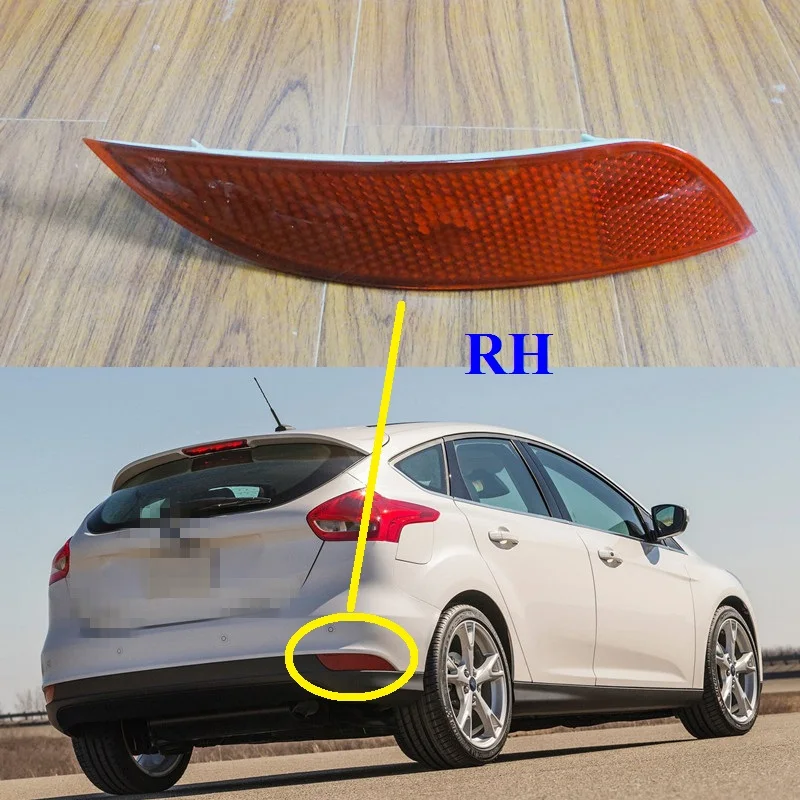1 Piece RH Red Rear Bumper Reflector Tail rear Fog Light Lamp for Ford
