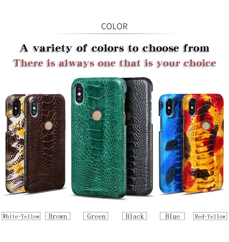 Case do Telefone para Xiao Case para o Vermelho pé de Avestruz Genuíno Pele a1 a2 Lite Max 2 X2s Nota 5 4 4x5 5a Mais Capa mi 6 8 3 telefone para xiao mi 6 8 a1