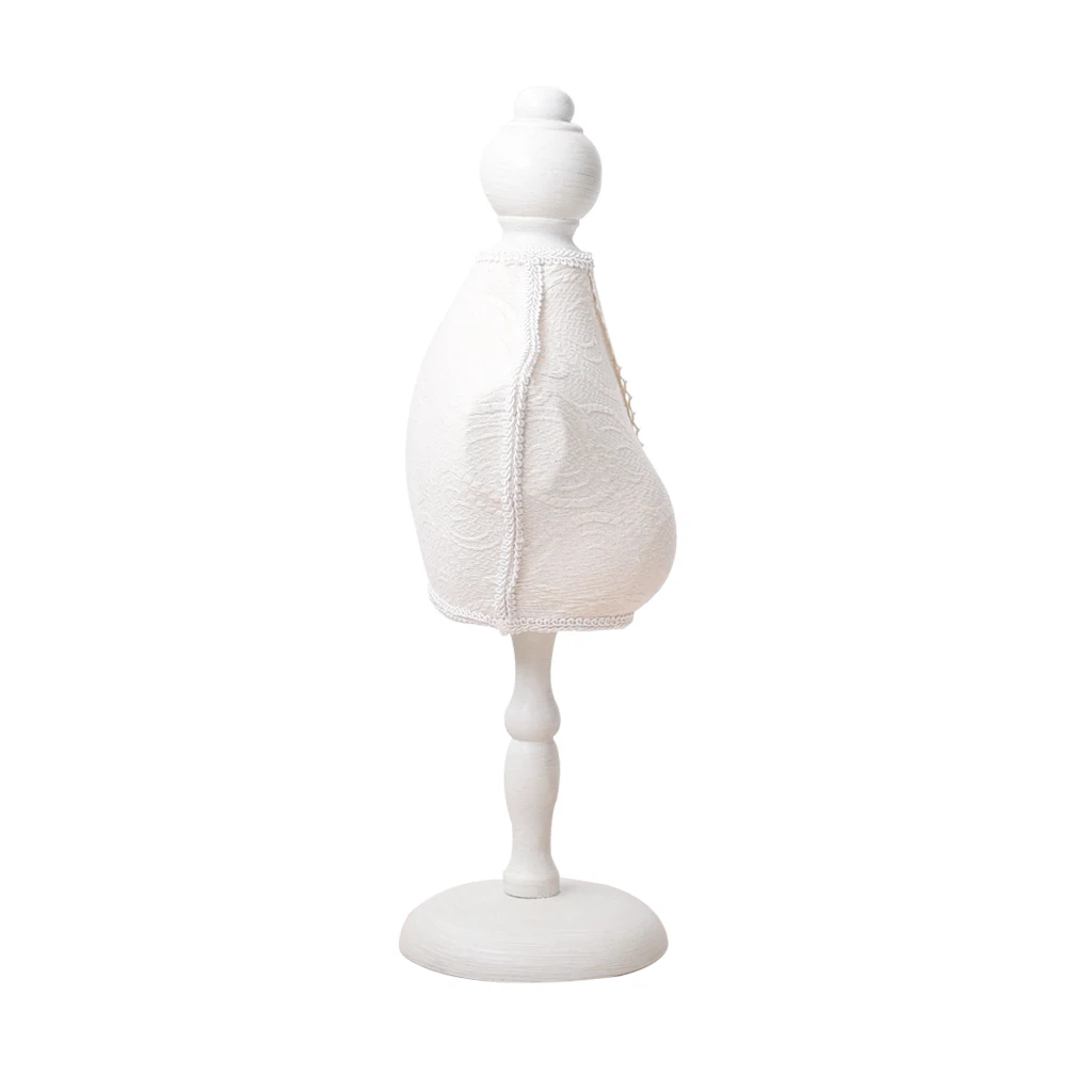 Vintage Wooden Lace White Mannequin Jewelry Rack Frame Hanging Necklace Bangle Holder Jewelry Stand 