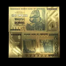 1 шт. Зимбабве сто триллионов долларов Золотая банкнота в 24 К с золотой фольгой памятная монета дома Decro орнамент