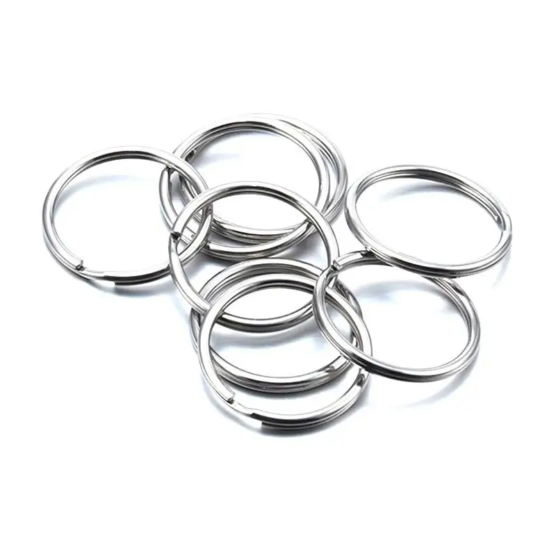 50Pcs/Set Simple Silver Metal Key Holder Split Rings Keyring Key Chain