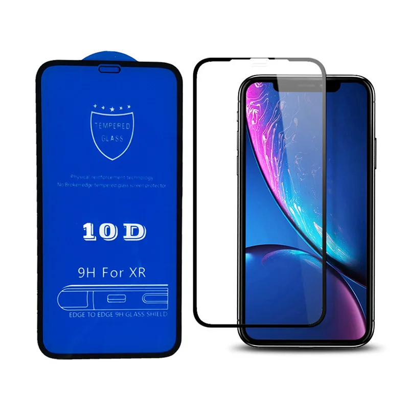 Изогнутое закаленное стекло 10D для iPhone X XS MAX XR защита экрана с защитой от
