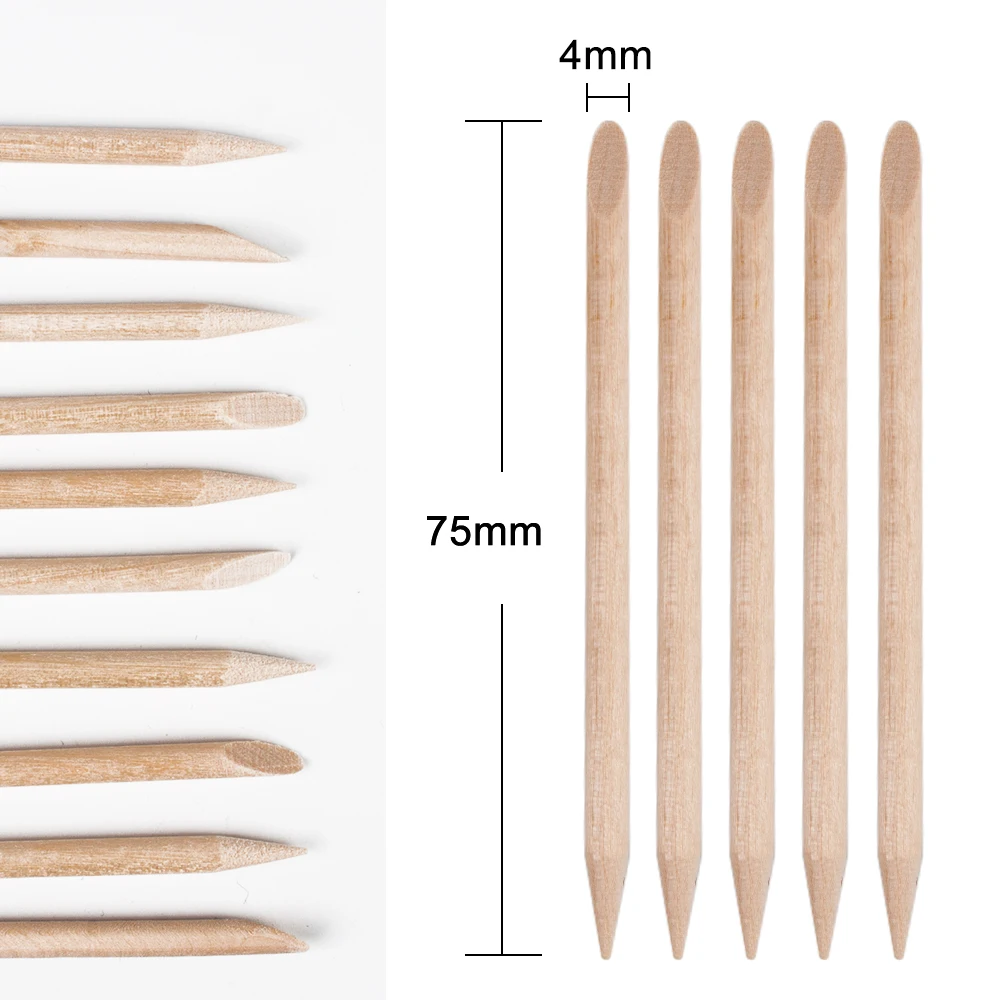 100/50/10 шт/упаковка, детские носки, для дизайна ногтей для удаления кутикулы толкатель оранжевый деревянные палочки для кутикулы толкатель средство для снятия маникюра, педикюра уход